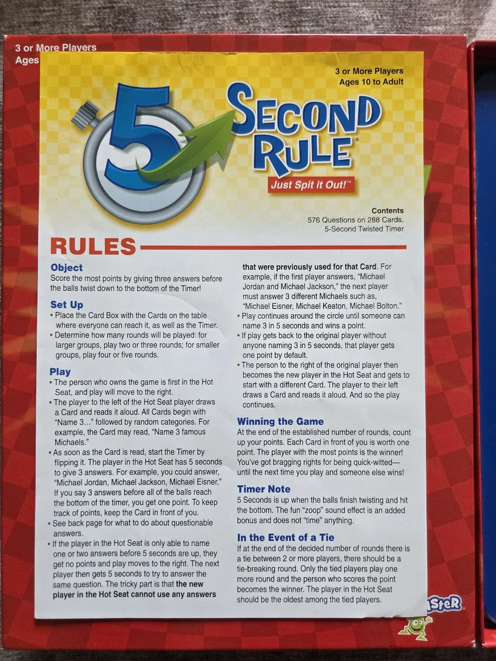 5 Second Rule Game - Simple Questions Card Game for Family Fun
